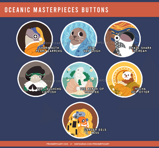 Aquatic Masterpieces Buttons