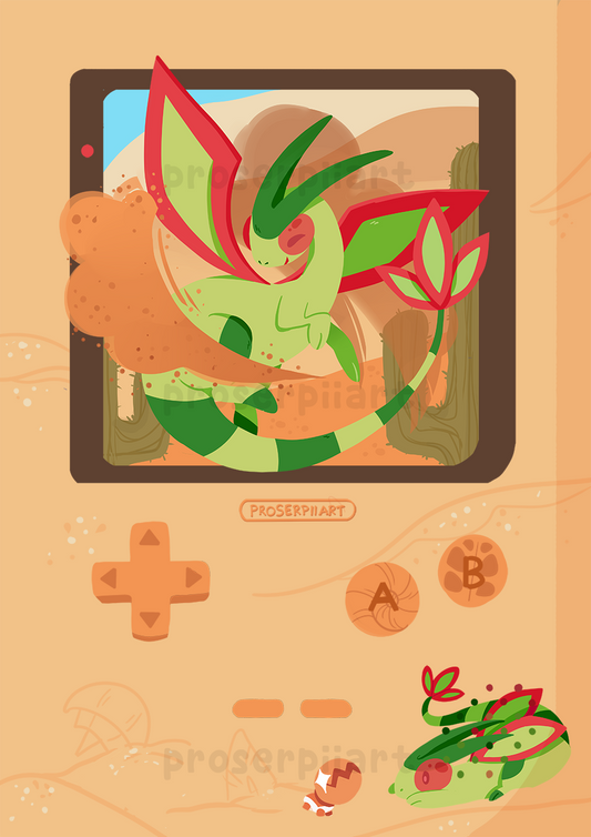 Flygon Gameboy Print A4 or A6