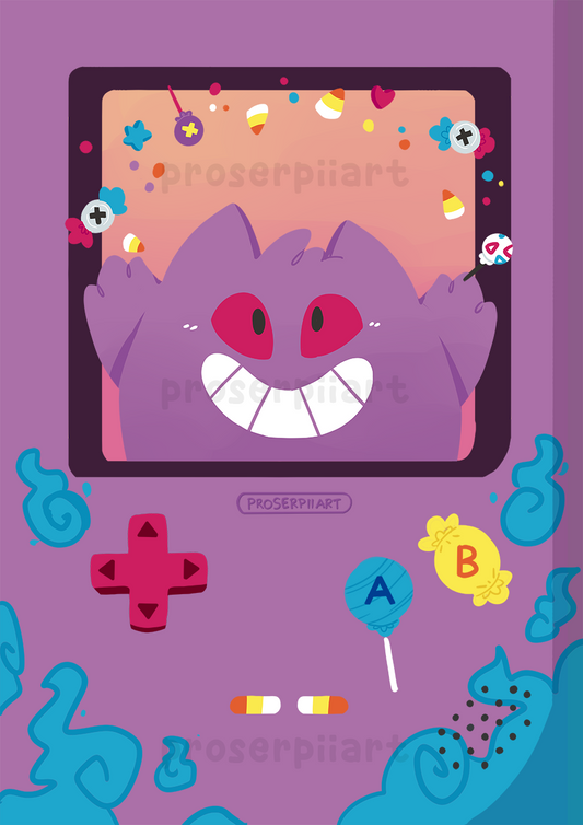 Gengar Gameboy Print A4 orA6
