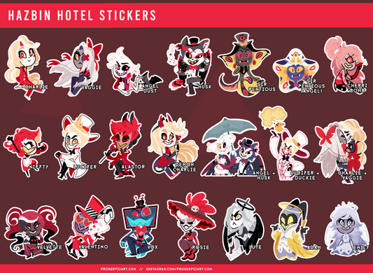 Hazbin Hotel and Helluva Boss Stickers
