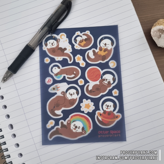 Otter Space Transparent Sticker Sheets