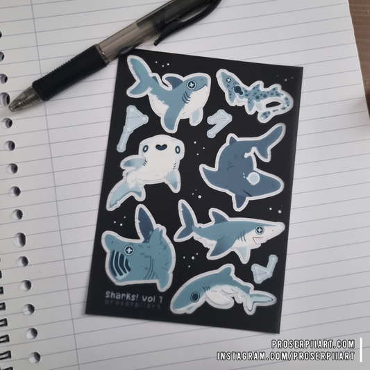 Sharks! Transparent Sticker Sheets