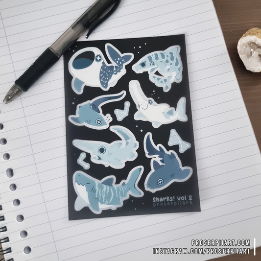 Sharks! Transparent Sticker Sheets