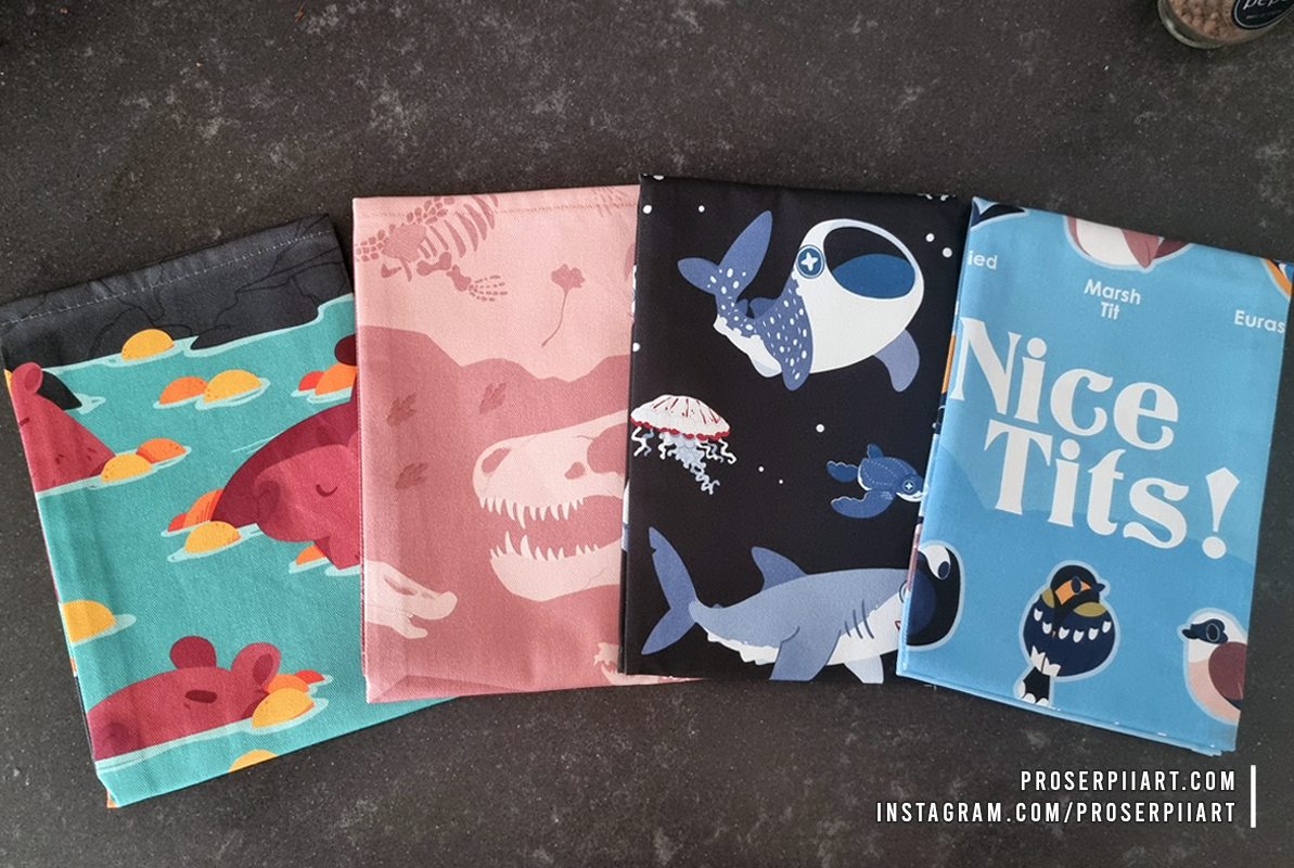 Fossils and Dinosaurs Tea Towel