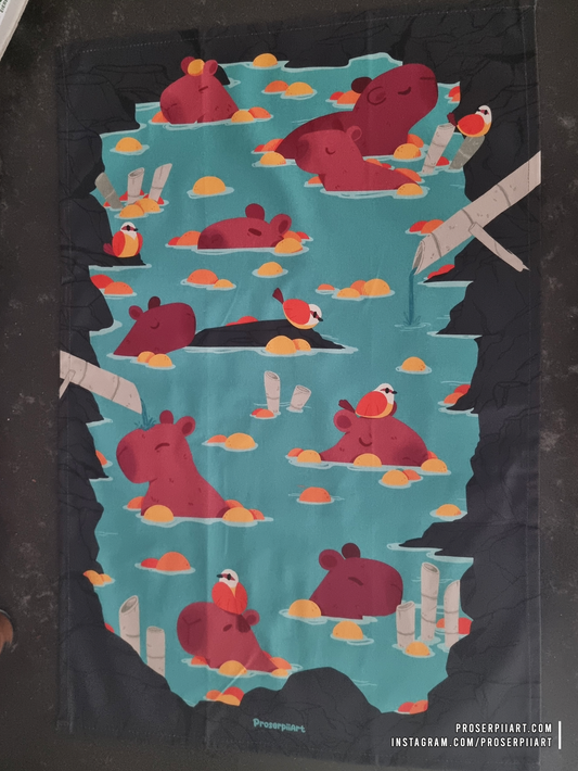 Capybaras Tea Towel