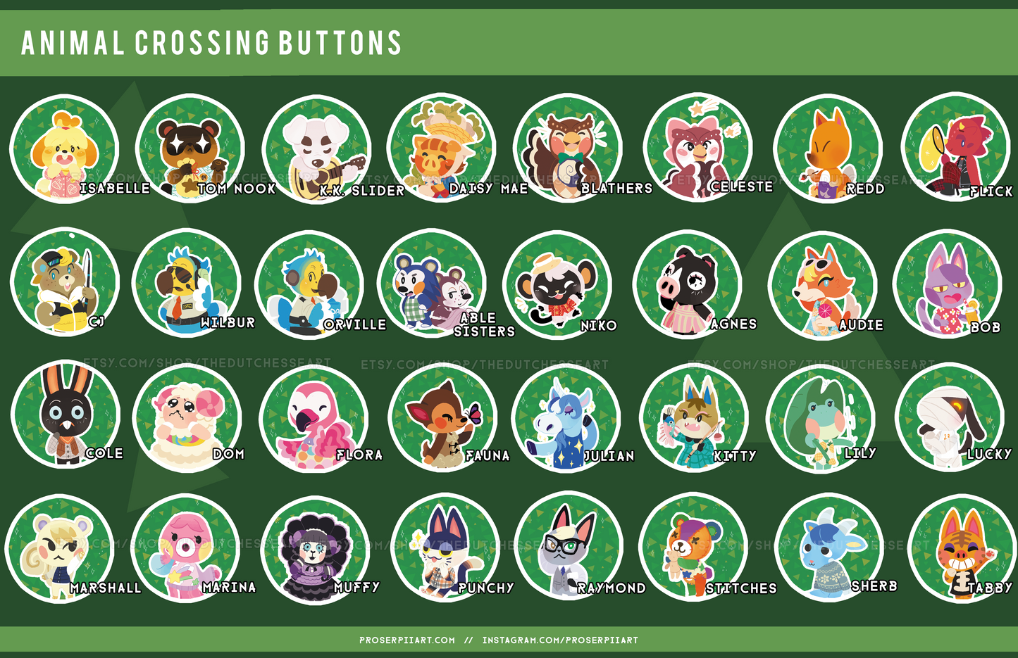 Critter Villager Buttons
