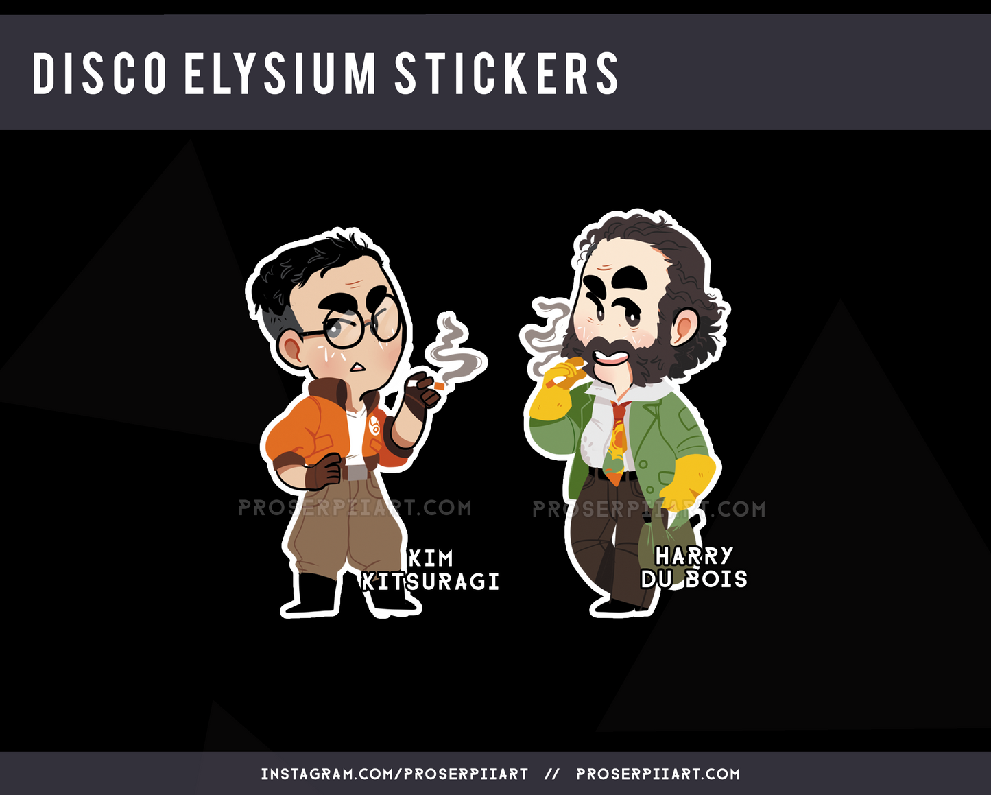 Disco Elysium Harry du Bois & Kim Kitsuragi stickers!