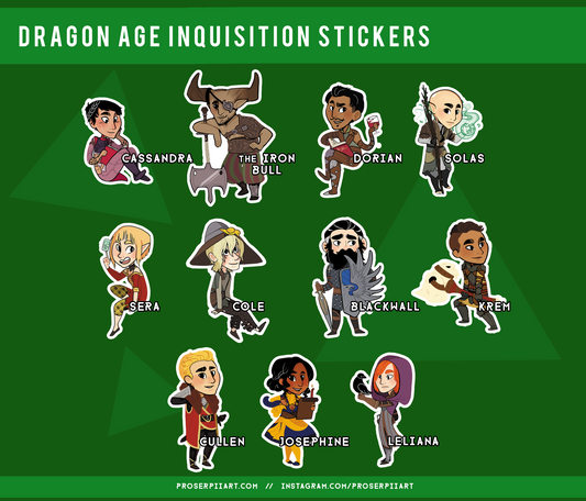 Dragon Age (Origins, 2, and Inquisition) stickers