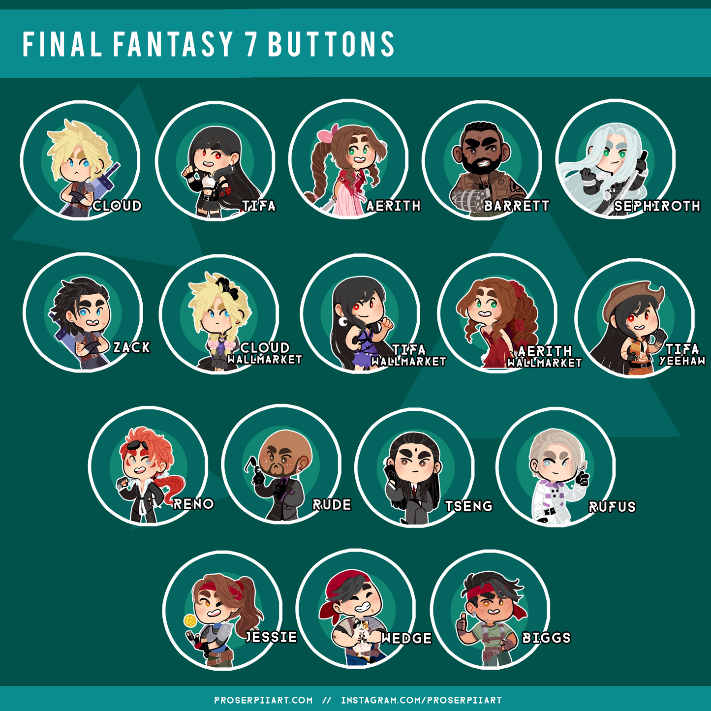 Final Fantasy VII Remake Buttons