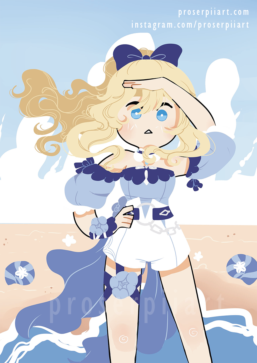 Genshin Impact Summer Jean Postcard Print