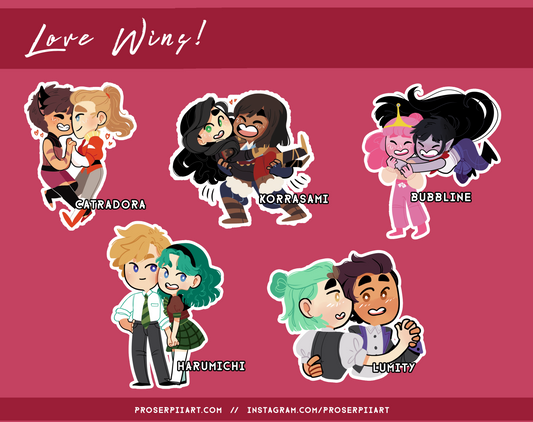 LOVE WINS: Korrasami, Catradora, & Bubbline stickers! Vinyl or Regular