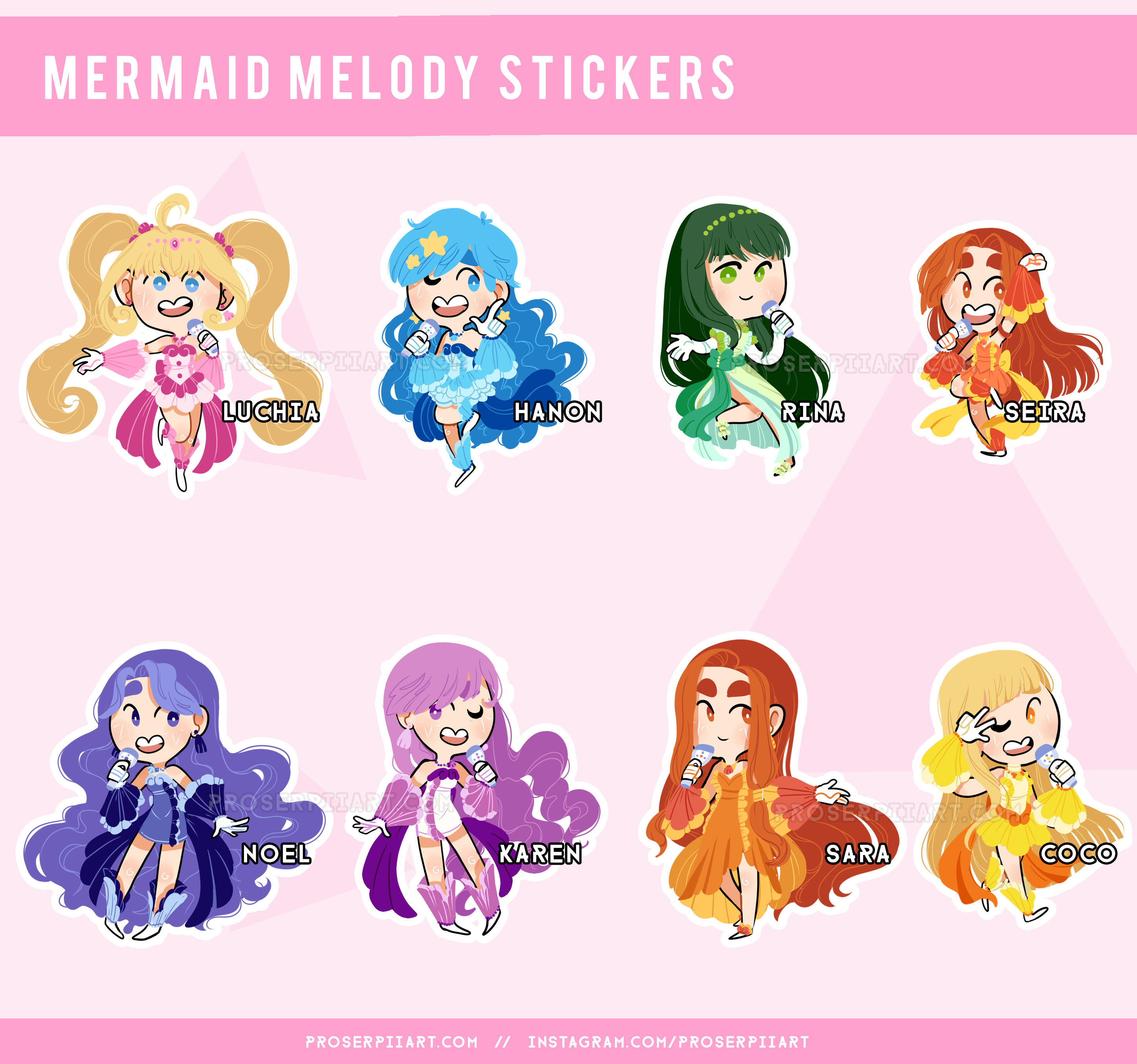 Mermaid Melody: Pichi Pichi Pitch Enamel Pins! by Scribblenib