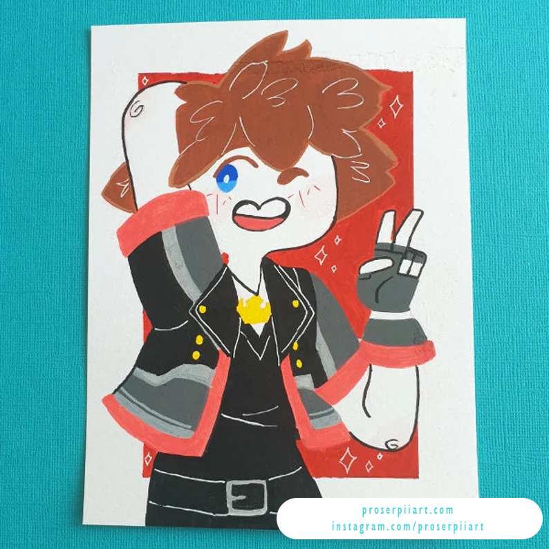 Kingdom Hearts Sora Original Posca Painting