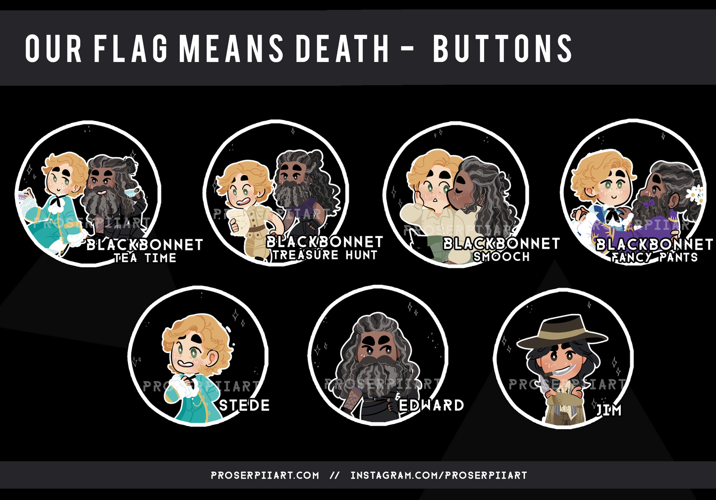 Our Flag Means Death Buttons // 38 mm / 1.5 inch