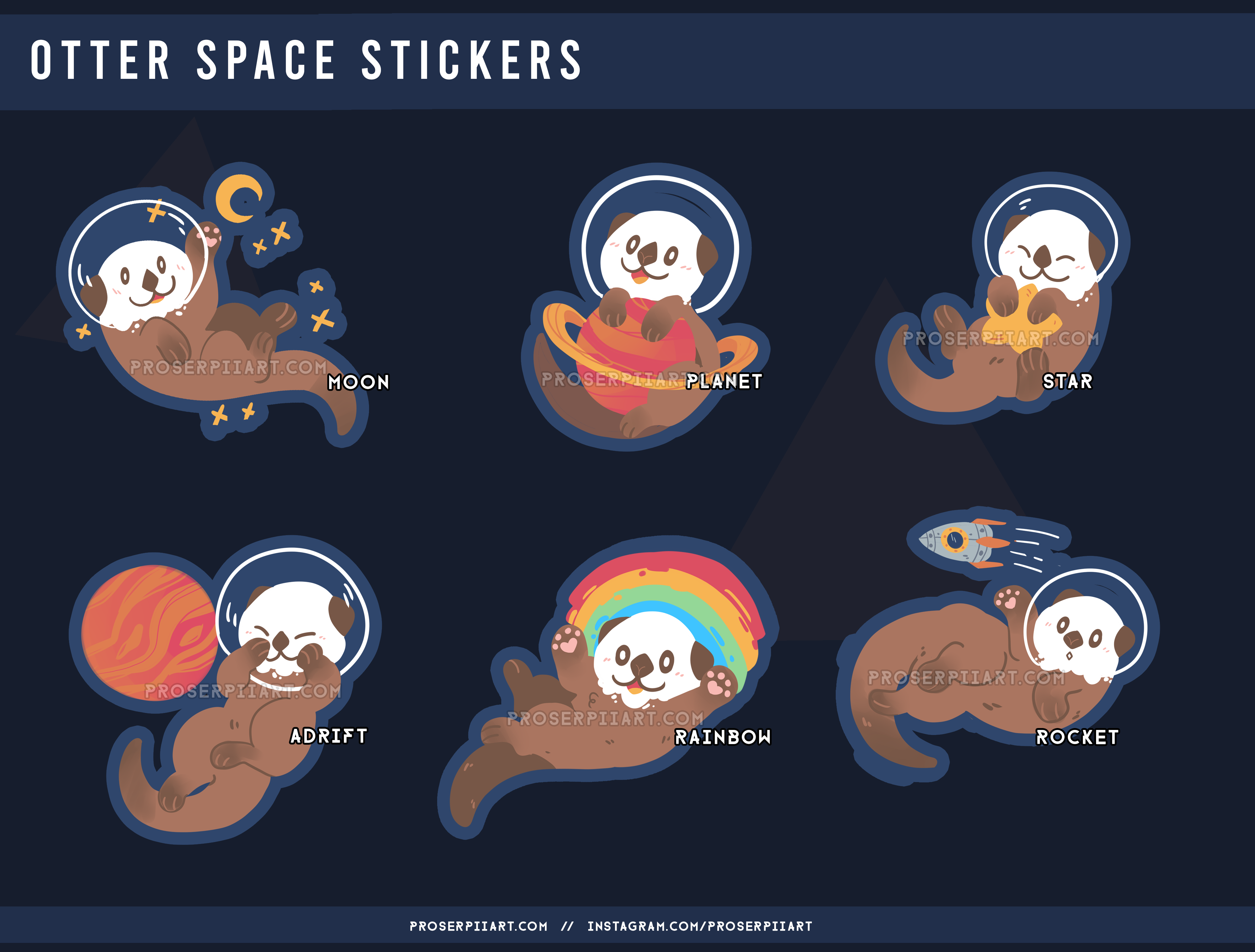 Otter Space Stickers – proserpiiart