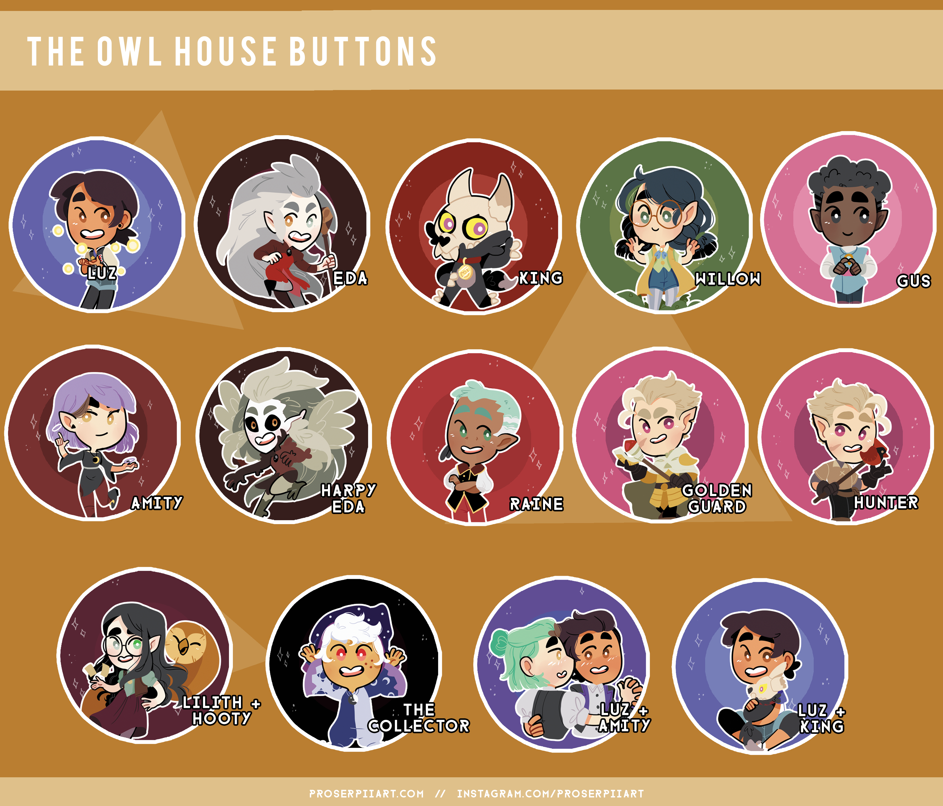 The Owl House Buttons – proserpiiart