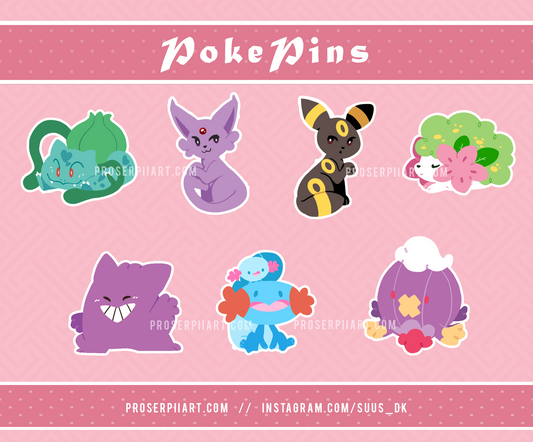 Pokemon 40mm / 1.5" Wooden Pins // Collection D