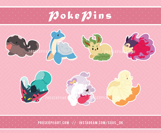 Pokemon 40mm / 1.5" Wooden Pins // Collection E