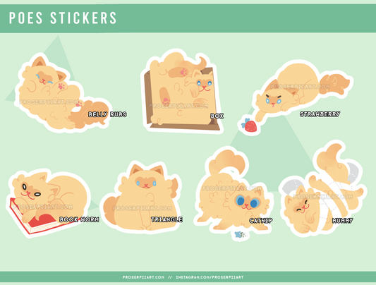 Poes Sticker! // Cute Ragdoll Cat Sticker Pack