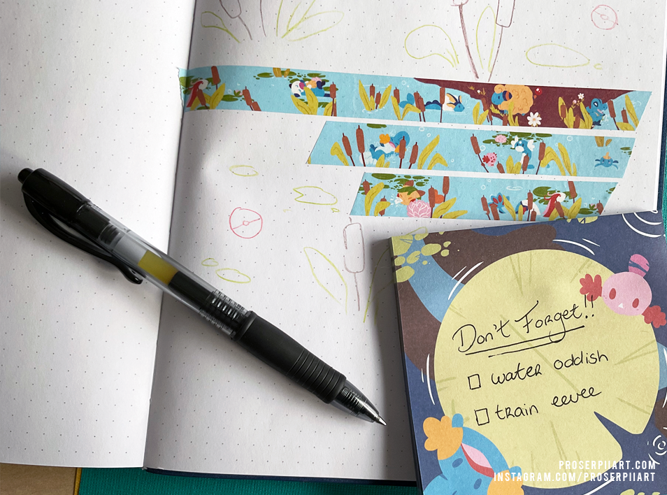 Pokemon Biomes: River Washi Tape