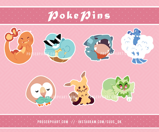 Pokemon 40mm / 1.5" Wooden Pins // Collection C