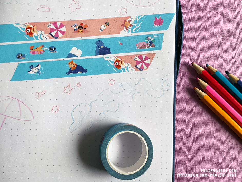 Pokemon Biomes: Beach Washi Tape