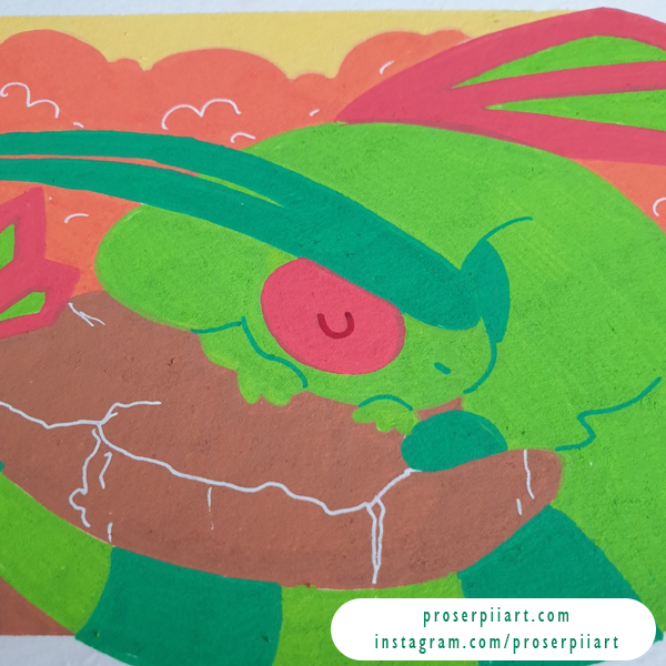 Pokemon Sleepy Flygon Original Posca Painting