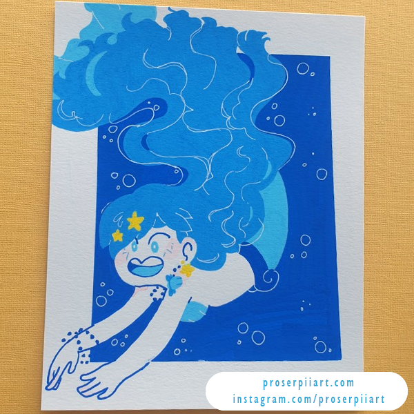 Mermaid Melody Hanon Original Posca Painting
