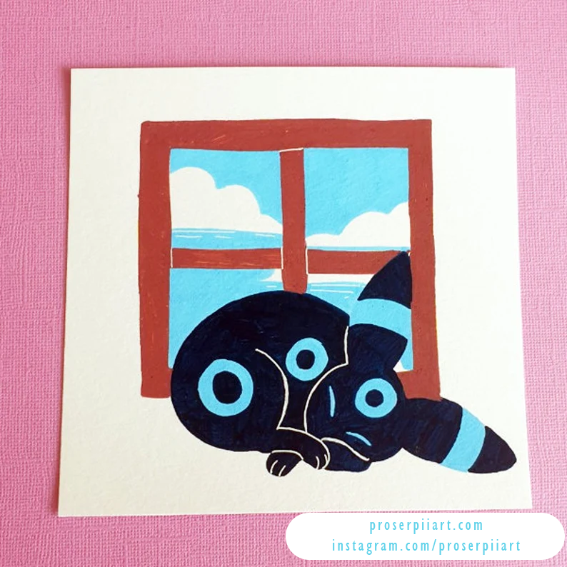 Pokemon Sleepy Umbreon Original Posca Painting