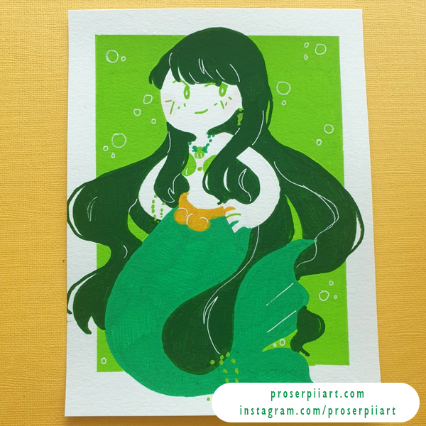 Mermaid Melody Rina Original Posca Painting