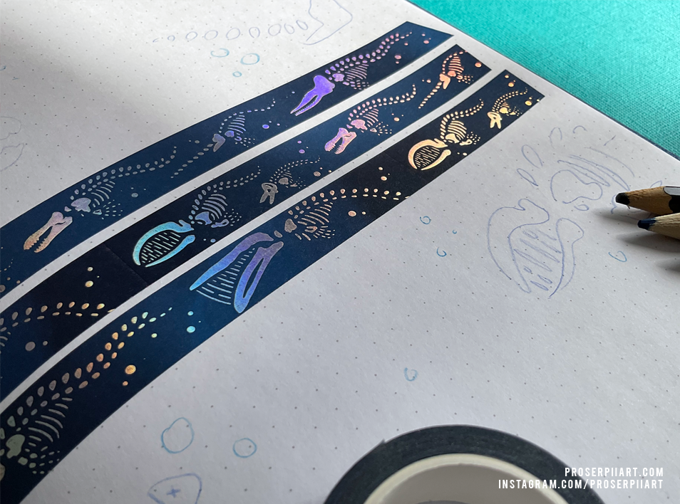 Holo Skeleton Whales Washi Tape