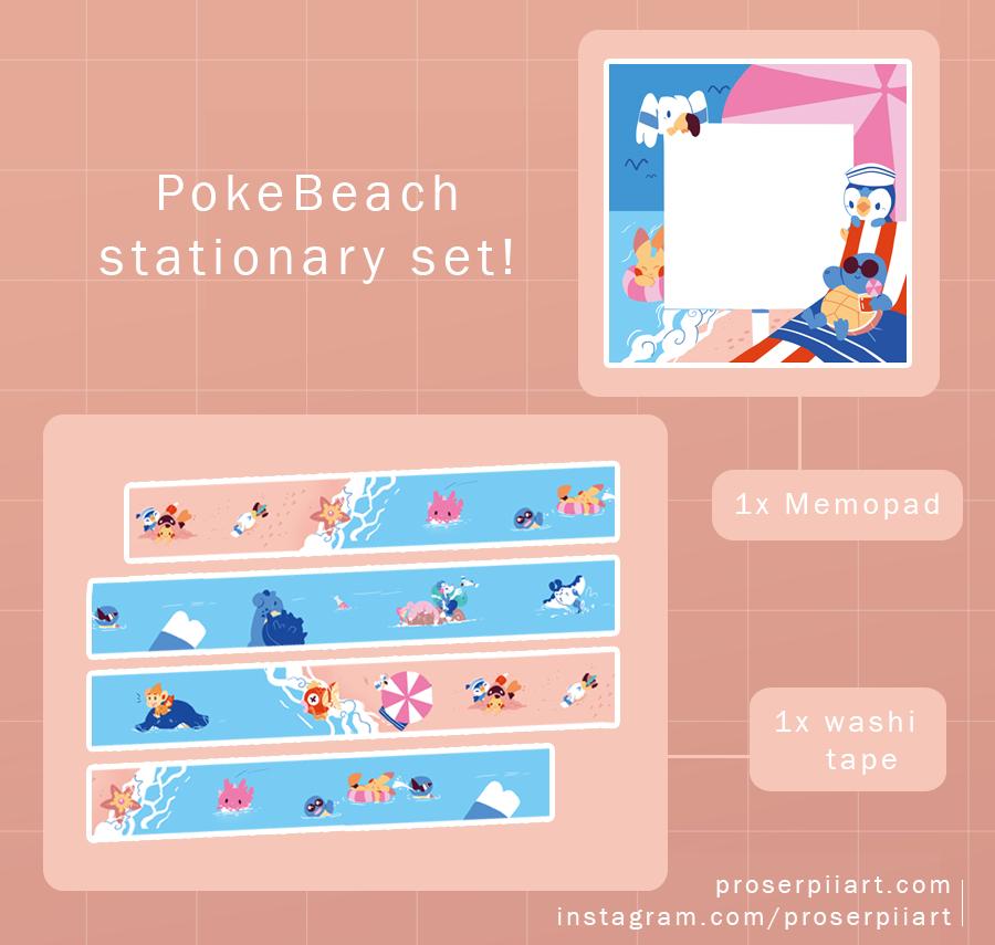 Pokemon Biomes: Beach Washi Tape