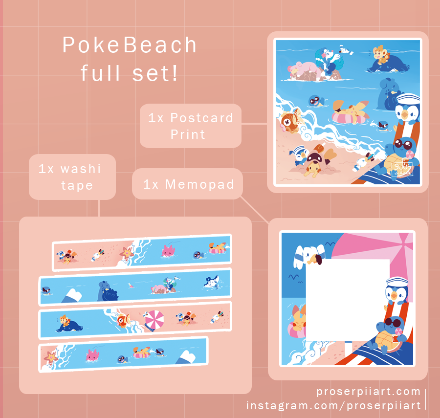 Pokemon Biomes: Beach Washi Tape
