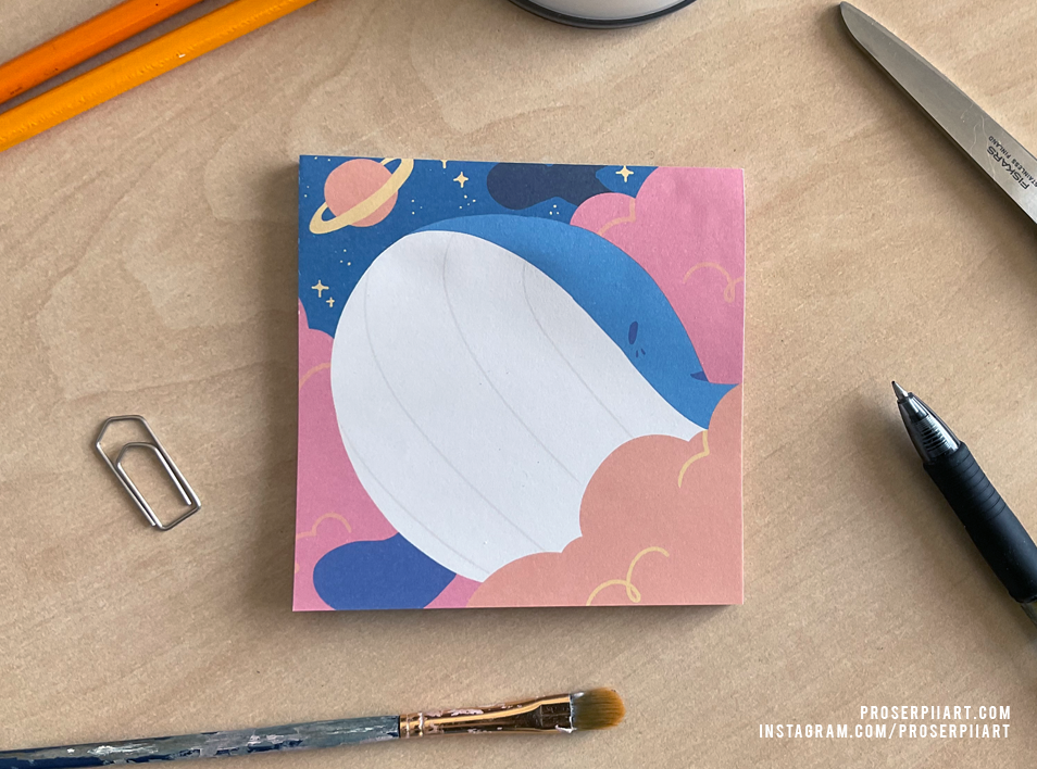 Space Whale Memo Pad
