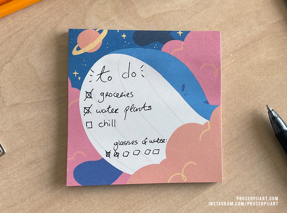 Space Whale Memo Pad