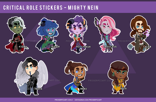 Critical Role Stickers - Mighty Nein and Bells Hells