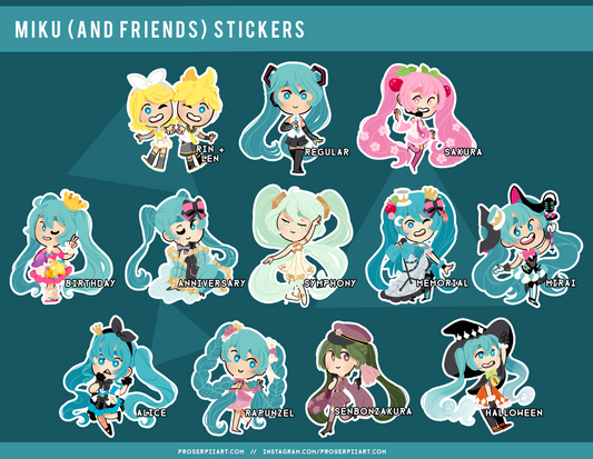 Miku (and Rin and Len) stickers