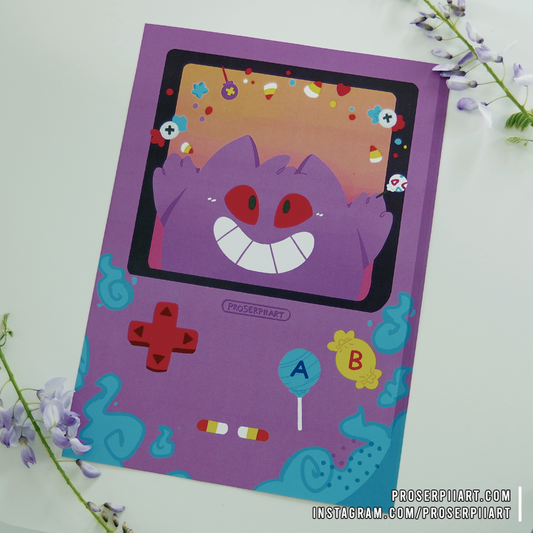Gengar Gameboy Print A4 orA6