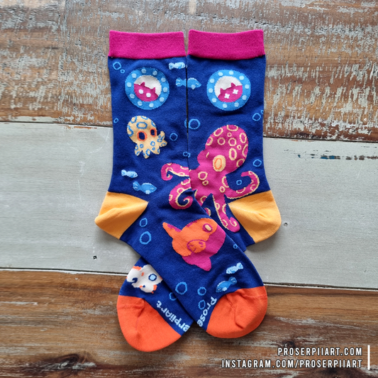 Cotton Octopus Submarine Socks