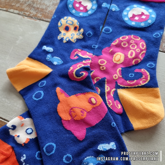 Cotton Octopus Submarine Socks