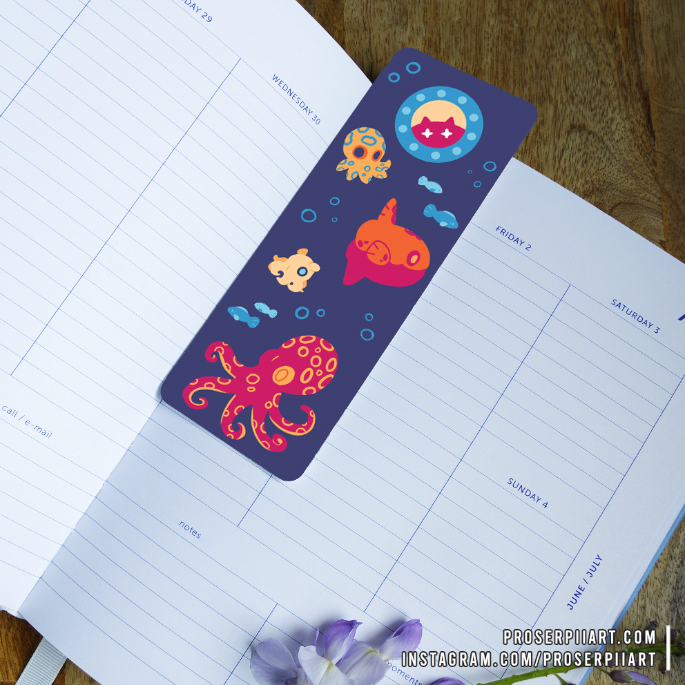 Octopus Submarine Bookmark