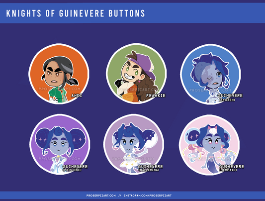 Knights of Guinevere Badges Buttons // 38 mm / 1.5 inch (Copy)
