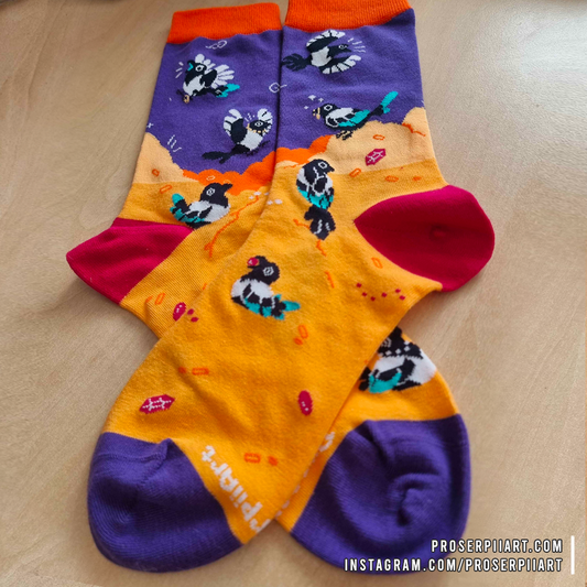 Cotton Magpie Treasure Hoard Socks