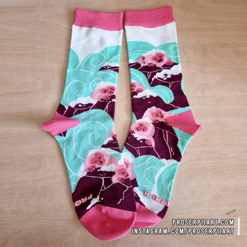 Cotton Macaque Onsen Socks