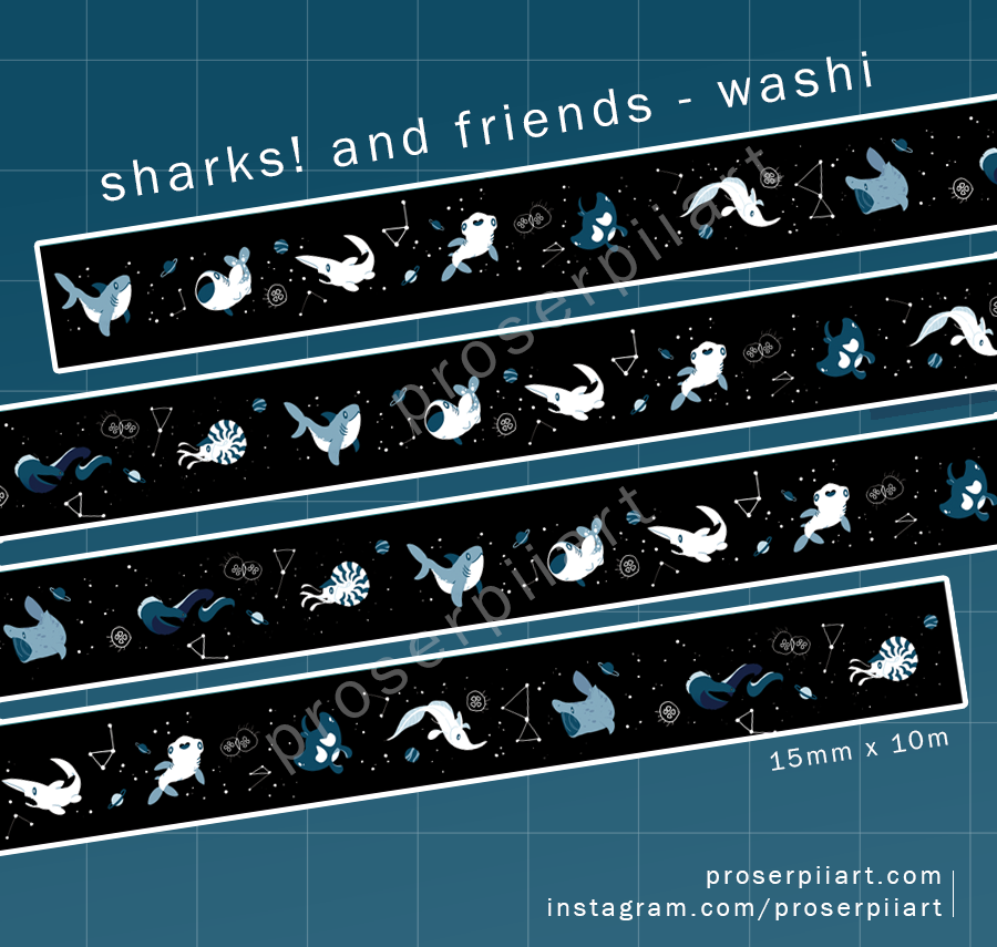 Sharks and Friends Washi Tape