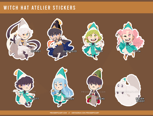 Cute Hat Witch Anime Stickers