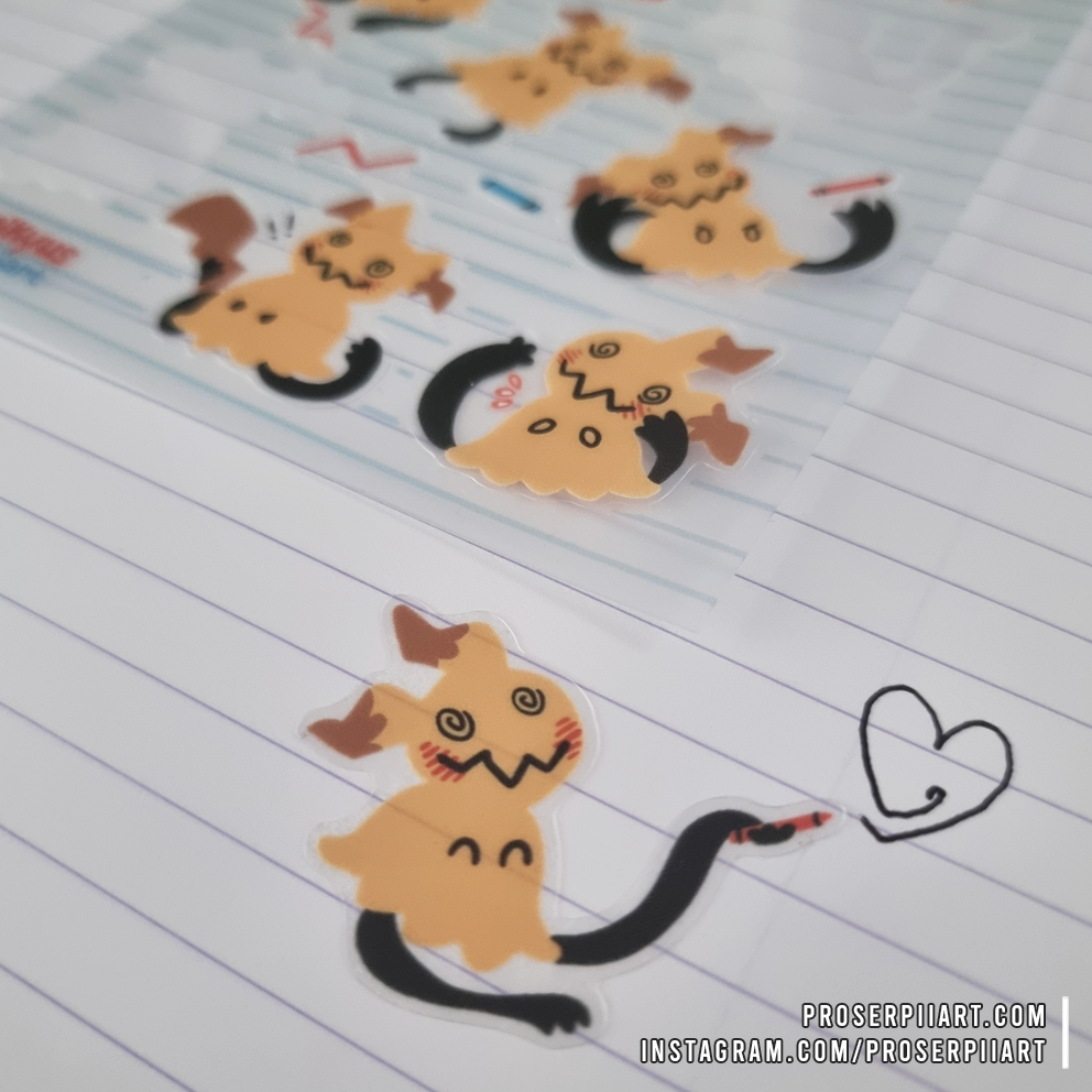 Mimikyu Transparent Sticker Sheets