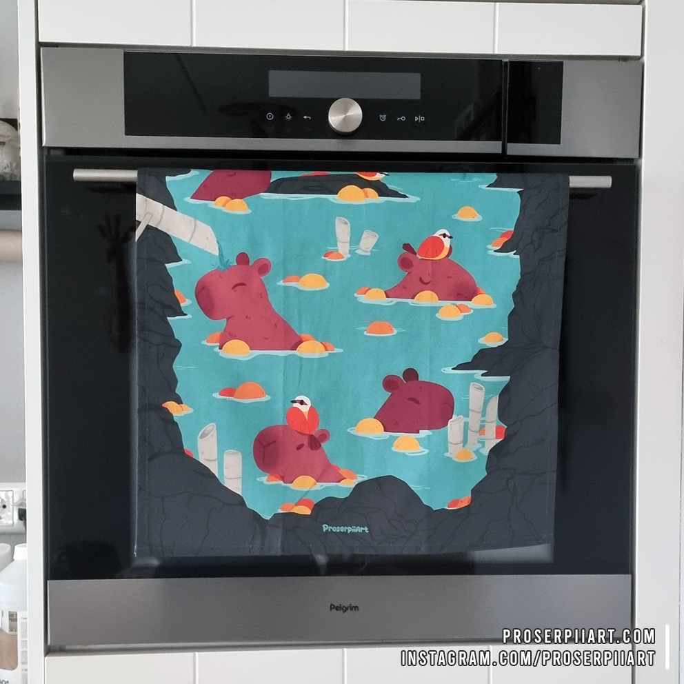 Capybaras Tea Towel