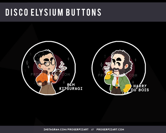 Disco Elysium Harry and Kim Buttons