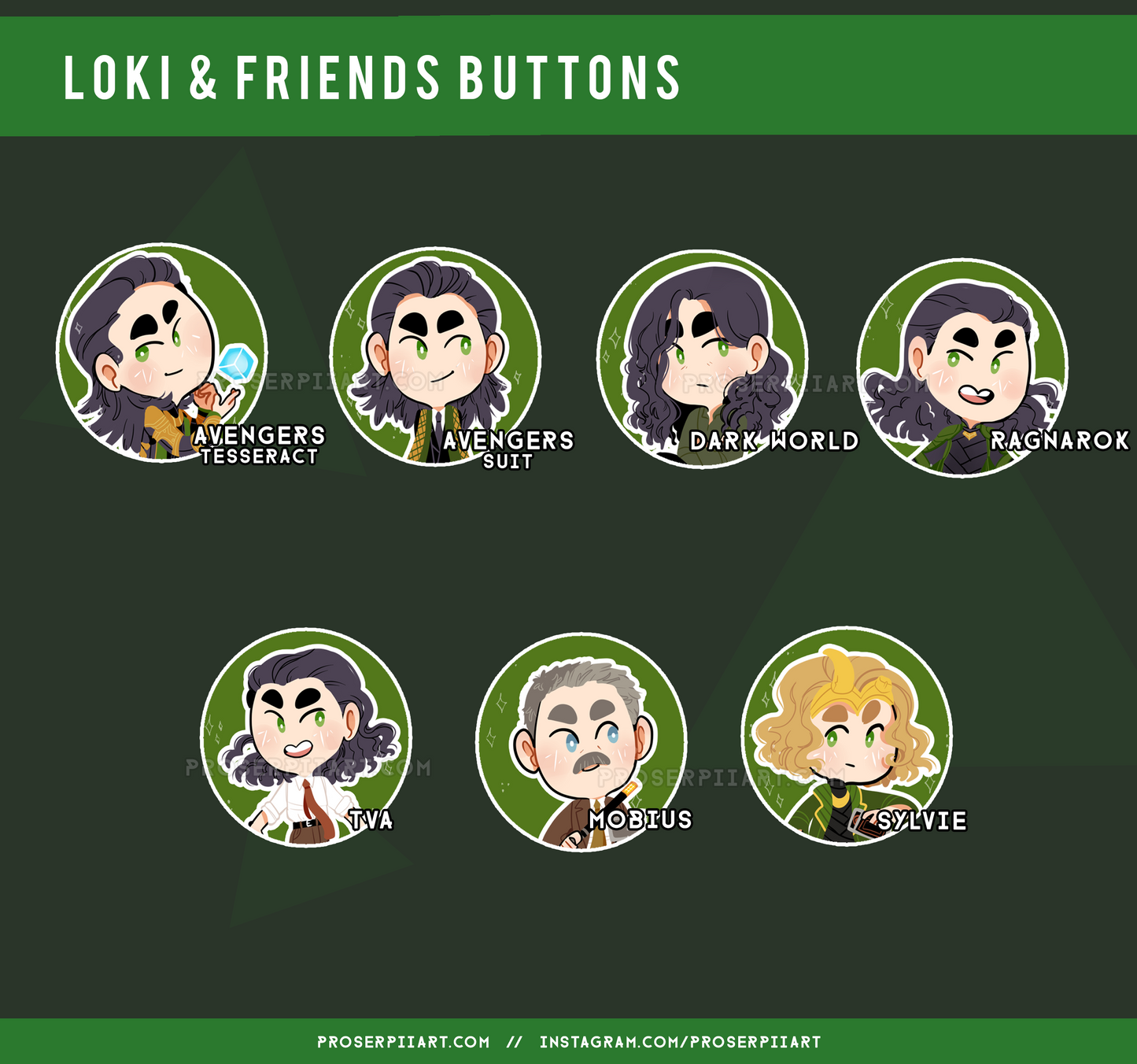 Loki & Friends Buttons